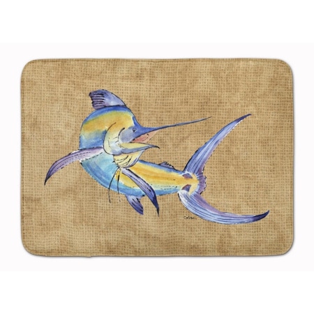 Carolines Treasures Blue Marlin Machine Washable Memory Foam Mat 8811RUG